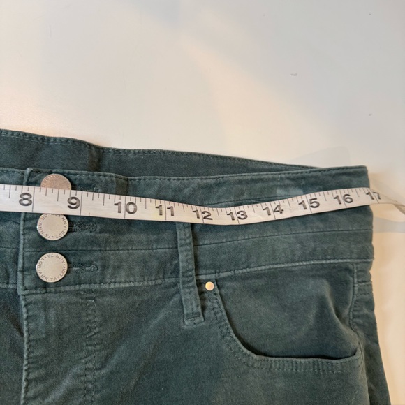Ann Taylor Curvy Fit Hi Rise 3 Button Forest Green Velvet Jeans Women’s Size 14 - Picture 7 of 9